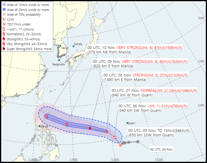 No. 53 Tropical depression route